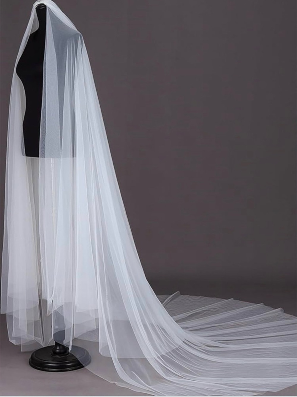 Long White Bridal Veil with Chapel Train